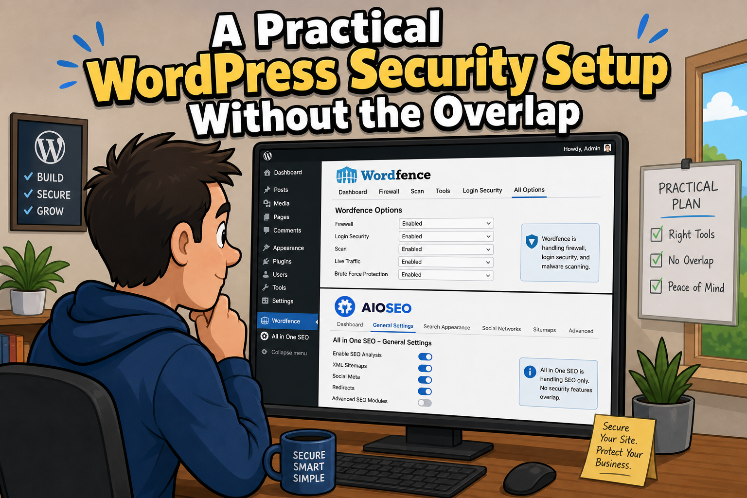 Wordfence + AIOS: A Practical WordPress Security Setup Without the Overlap